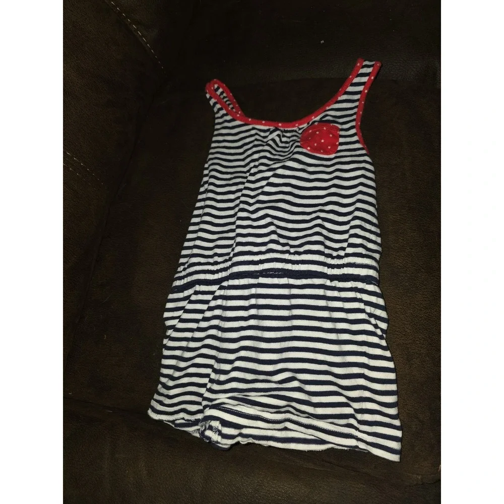 Gymboree 4th of july romper red stars white and blue stripes size 8